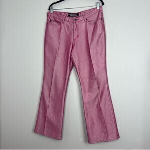 Vintage 2000s Tyte | Pink Metallic Pants Rave Festival Concert Statement 35"